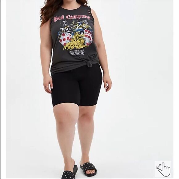 Torrid Bad Company Faded Black Distressed Graphic Tank Top Contemporary Boho - Picture 3 of 14